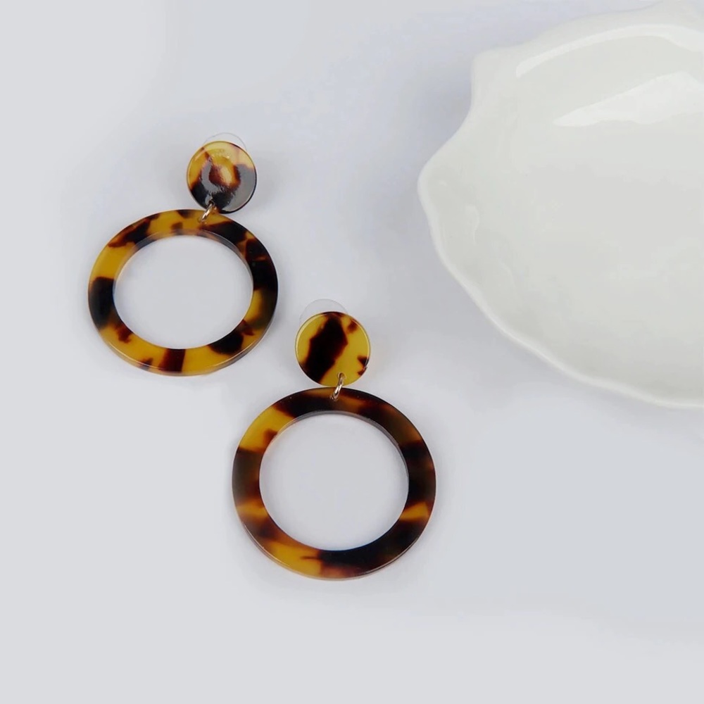 Geometric Pendant Drop Earrings